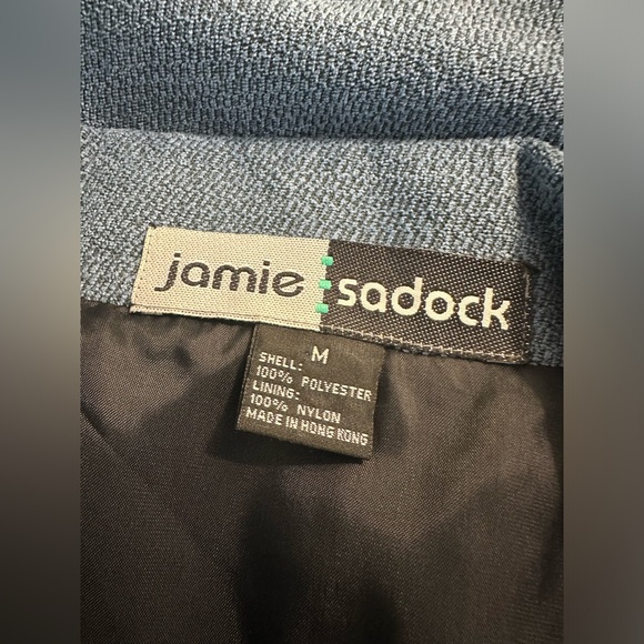 JAMIE SADOCK Golf Blue Jacket Coat Textured Knit Black Buttons Zippered Pockets - Picture 8 of 9